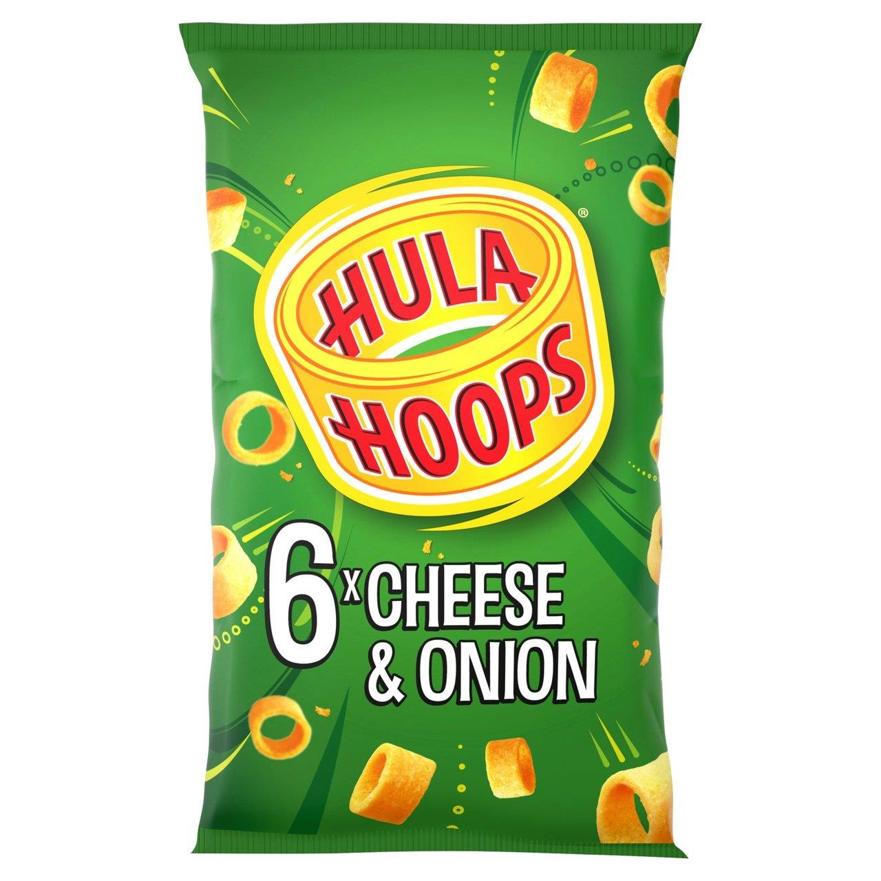 KP Hula Hoops Cheese & Onion Crisps 6 Pack 24g