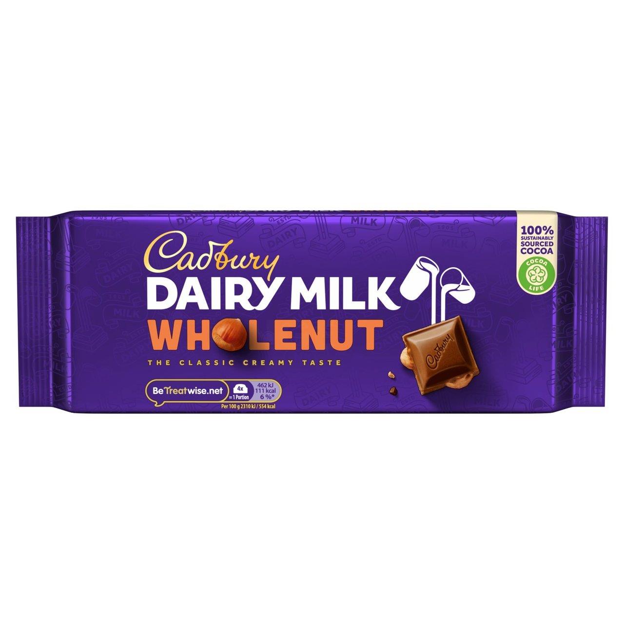 Cadbury Wholenut Chocolate Bar 200g