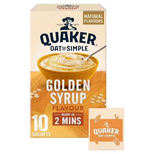 Quaker Golden Syrup Oats 10 Sachets 360g