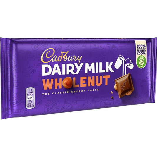 Cadbury Whole Nut Chocolate Bar 120g