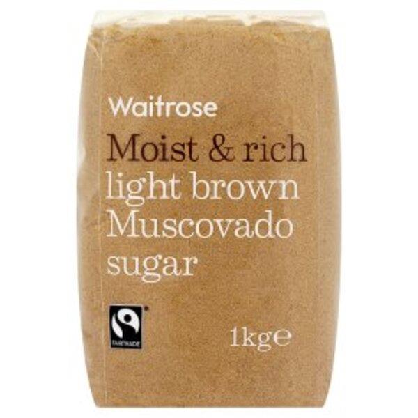 Waitrose Light Brown Moist & Rich Muscovado Sugar 1kg