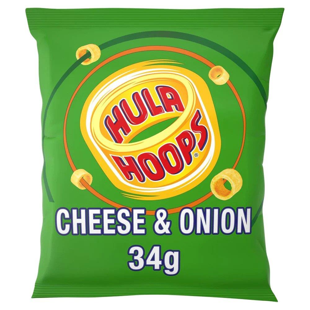 KP Hula Hoops Cheese & Onion Crisps 34g