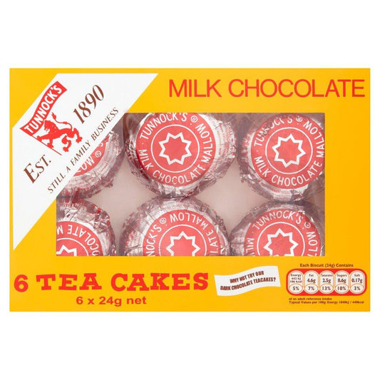 Tunnock's Milk Chocolate Tea Cakes 6 Pack 144g