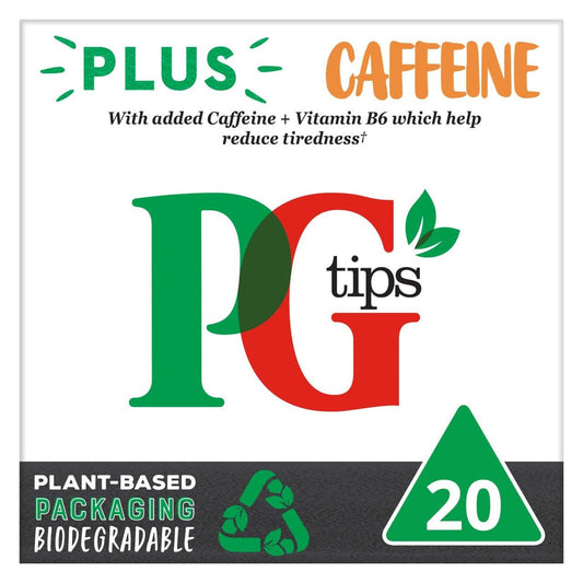 PG Tips Plus Pyramid Tea Bags Caffeine 20 Pack 58g
