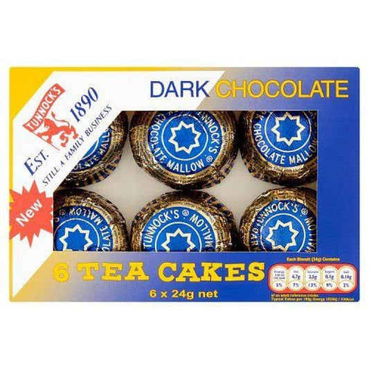 Tunnock's Dark Chocolate Tea Cakes 6 Pack 144g