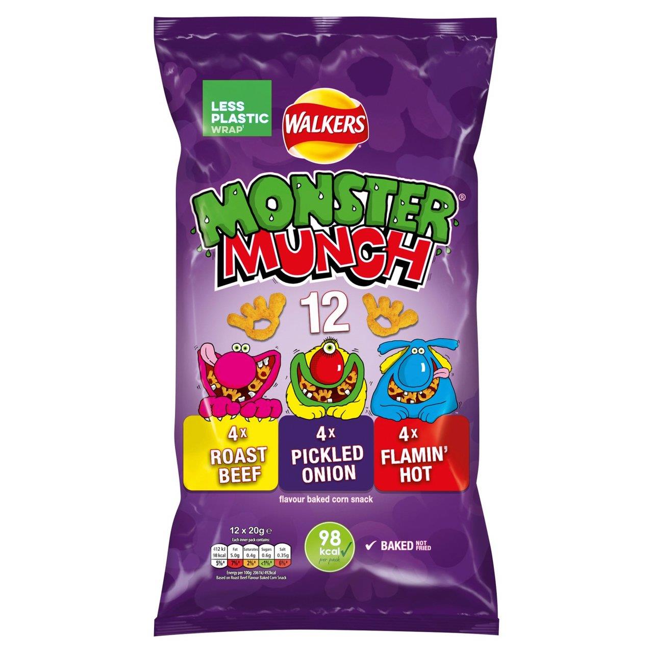Walkers Monster Munch Pickled Onion 12 Pack 22g