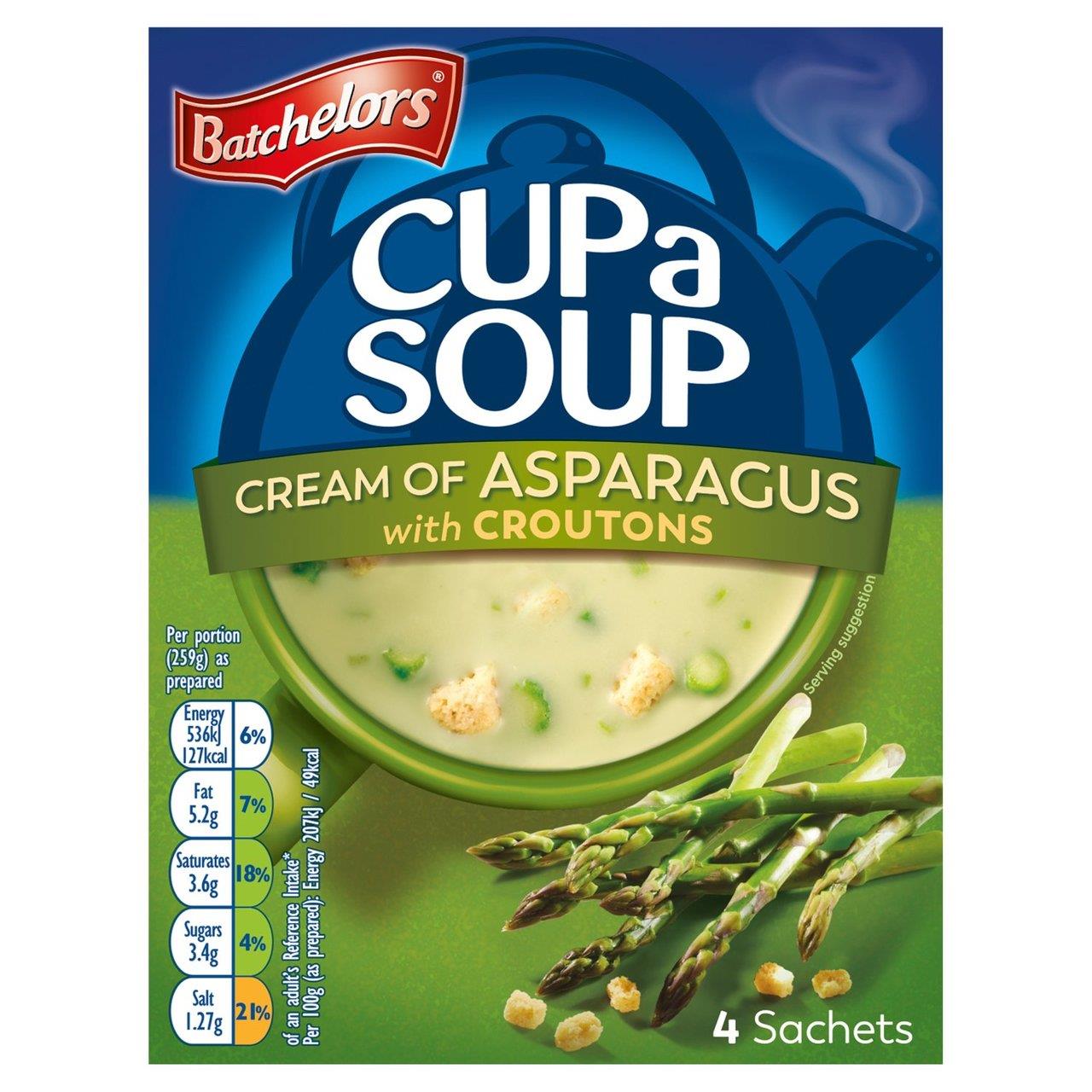 Batchelors Cream of Asparagus Croutons Soup 4 Pack