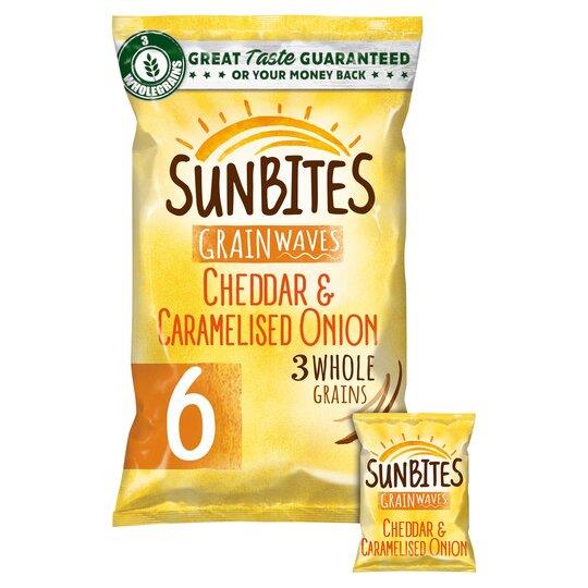 Walkers Sunbites Cheddar & Caramelised Onion Crisps 6 Pack 25g