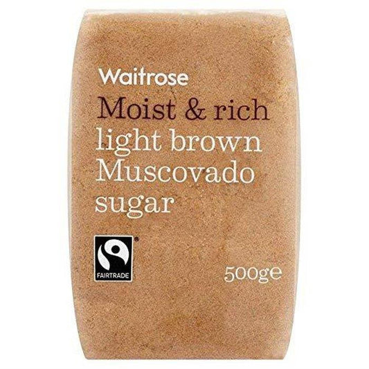 Waitrose Light Brown Moist & Rich Muscovado Sugar 500g