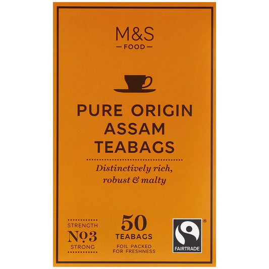 M&S Pure Origin Assam TeaBags 50 Pack 125g