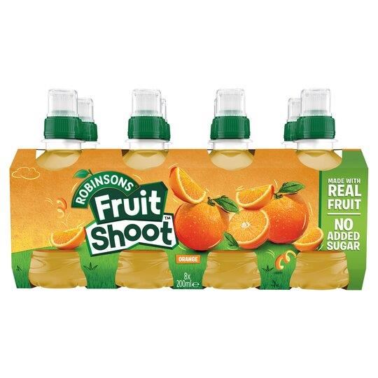 Robinsons Fruit Shoot Orange No Added Sugar 8 x 200ml