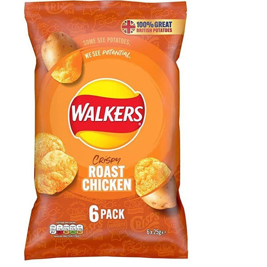 Walkers Roast Chicken Crisps 6 Pack 25g