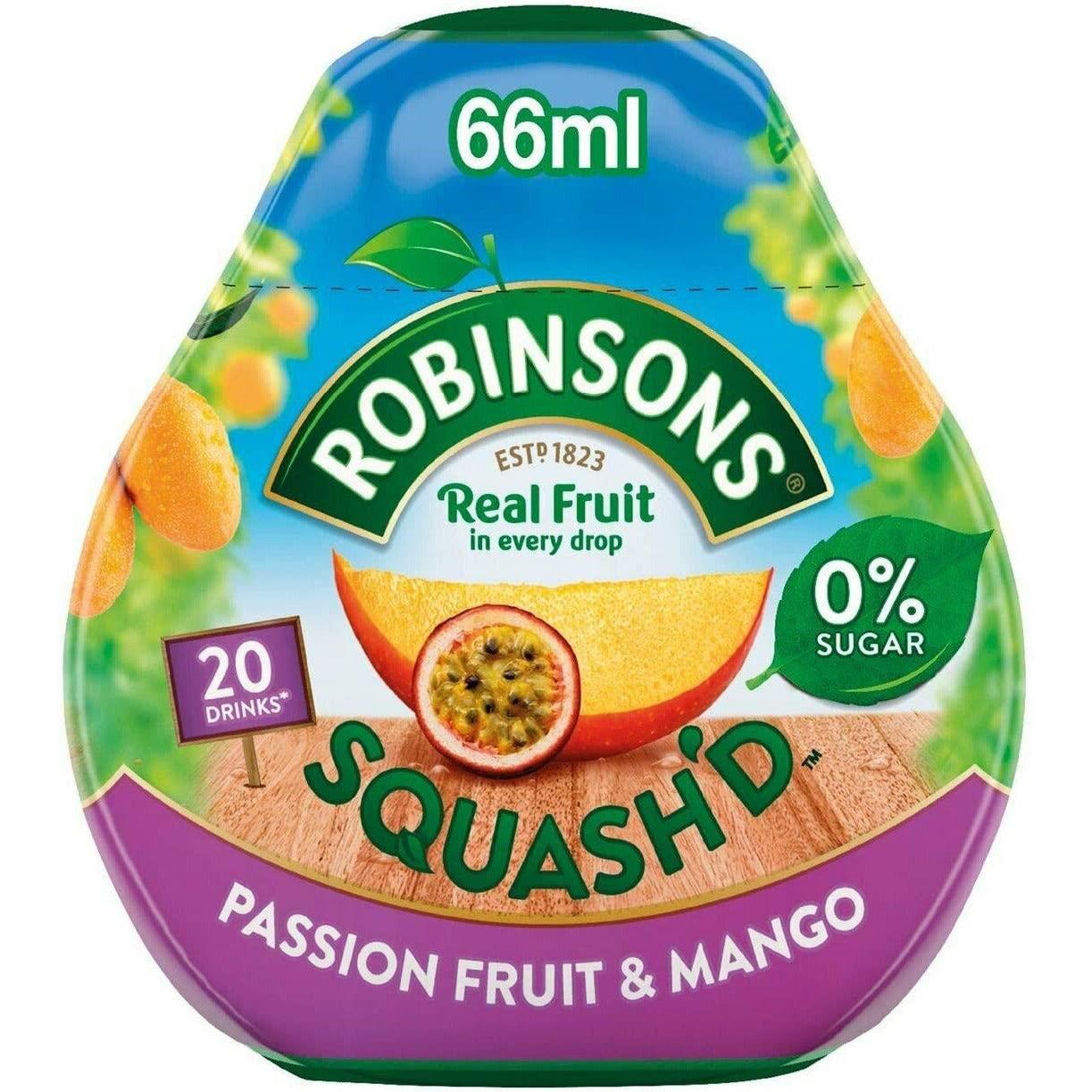 Robinsons Squash'd Mango & Passion Fruit No Added Sugar 66ml