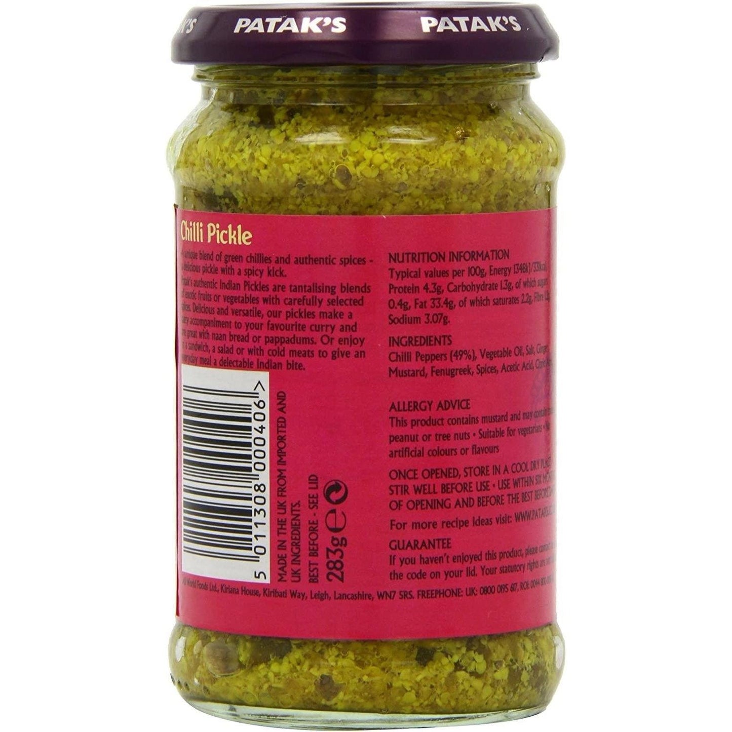 Patak's Chilli Pickle Hot Jar 283g