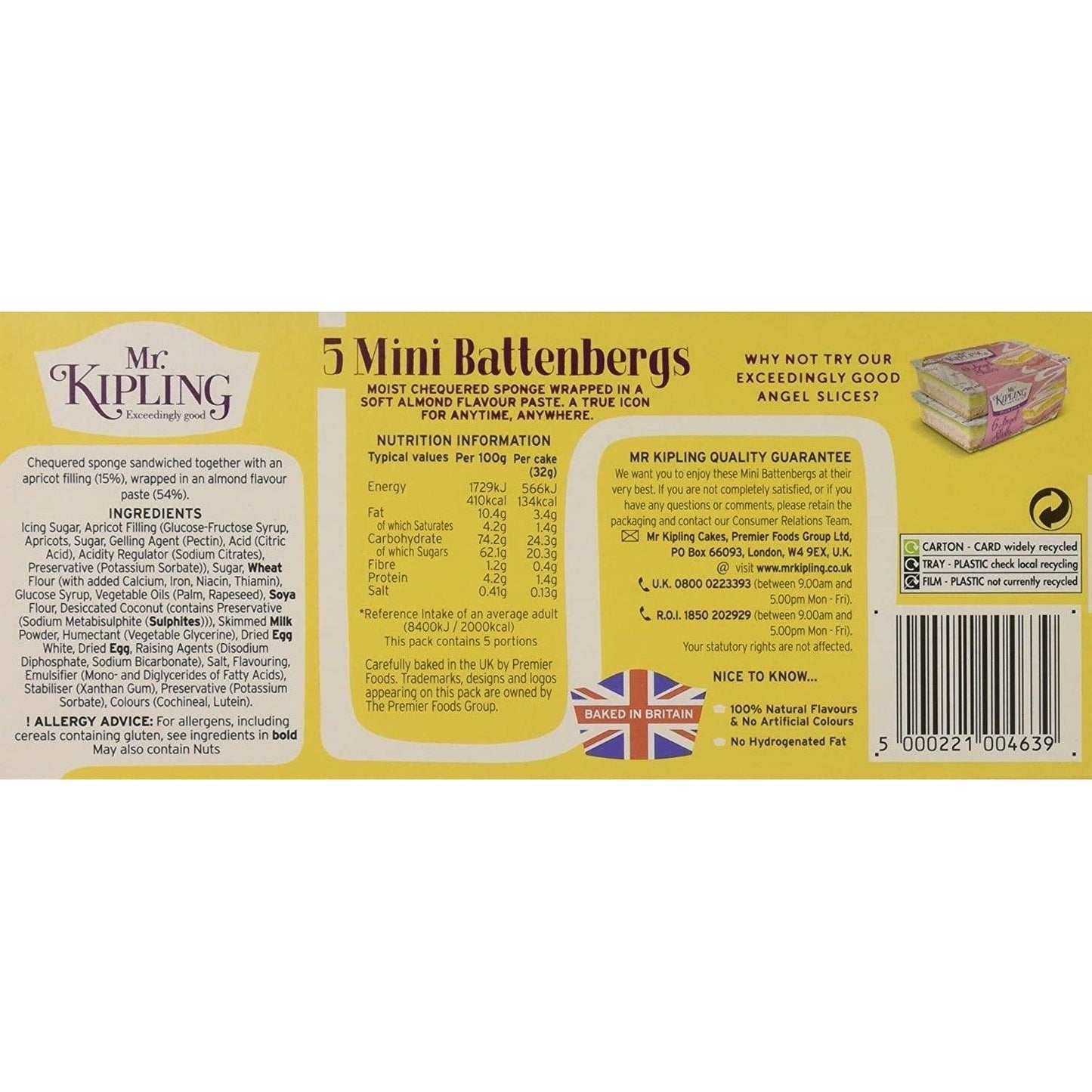 Mr Kipling Mini Battenbergs 5 Pack 160g