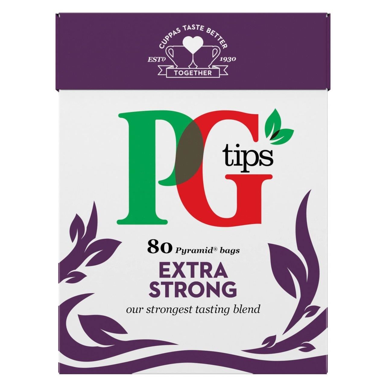PG Tips Pyramid Tea Bags Extra Strong 80 Pack