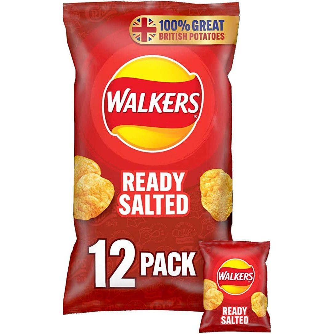 Walkers Ready Salted Crisps 12 Pack 25g