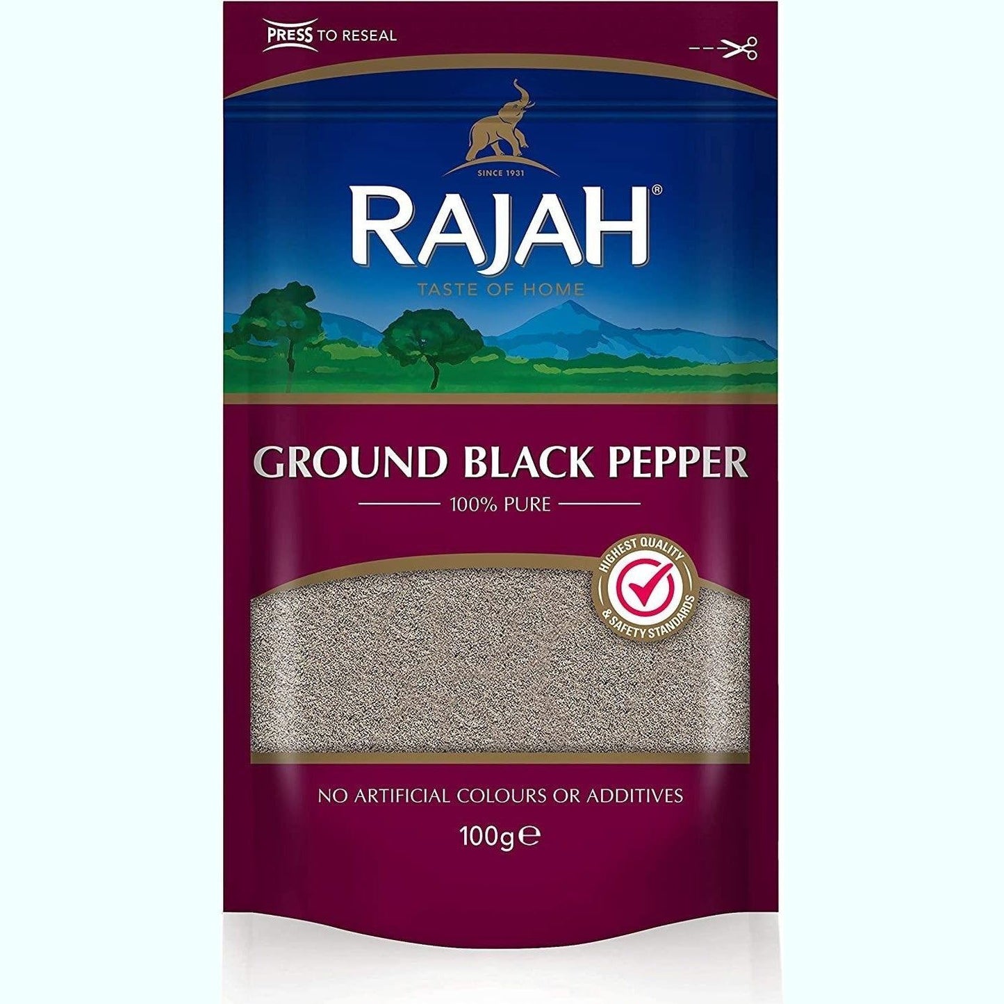 Rajah Ground Black Pepper Pouch 100g