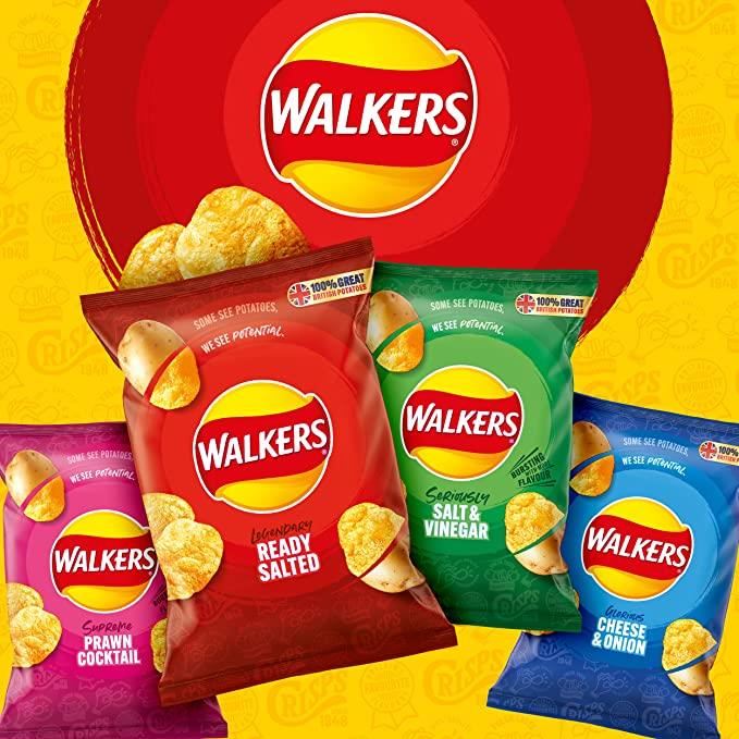 Walkers Prawn Cocktail Crisps 6 Pack 25g