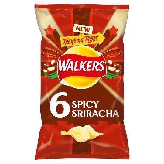 Walkers Spicy Sriracha Crisps 6 Pack 25g
