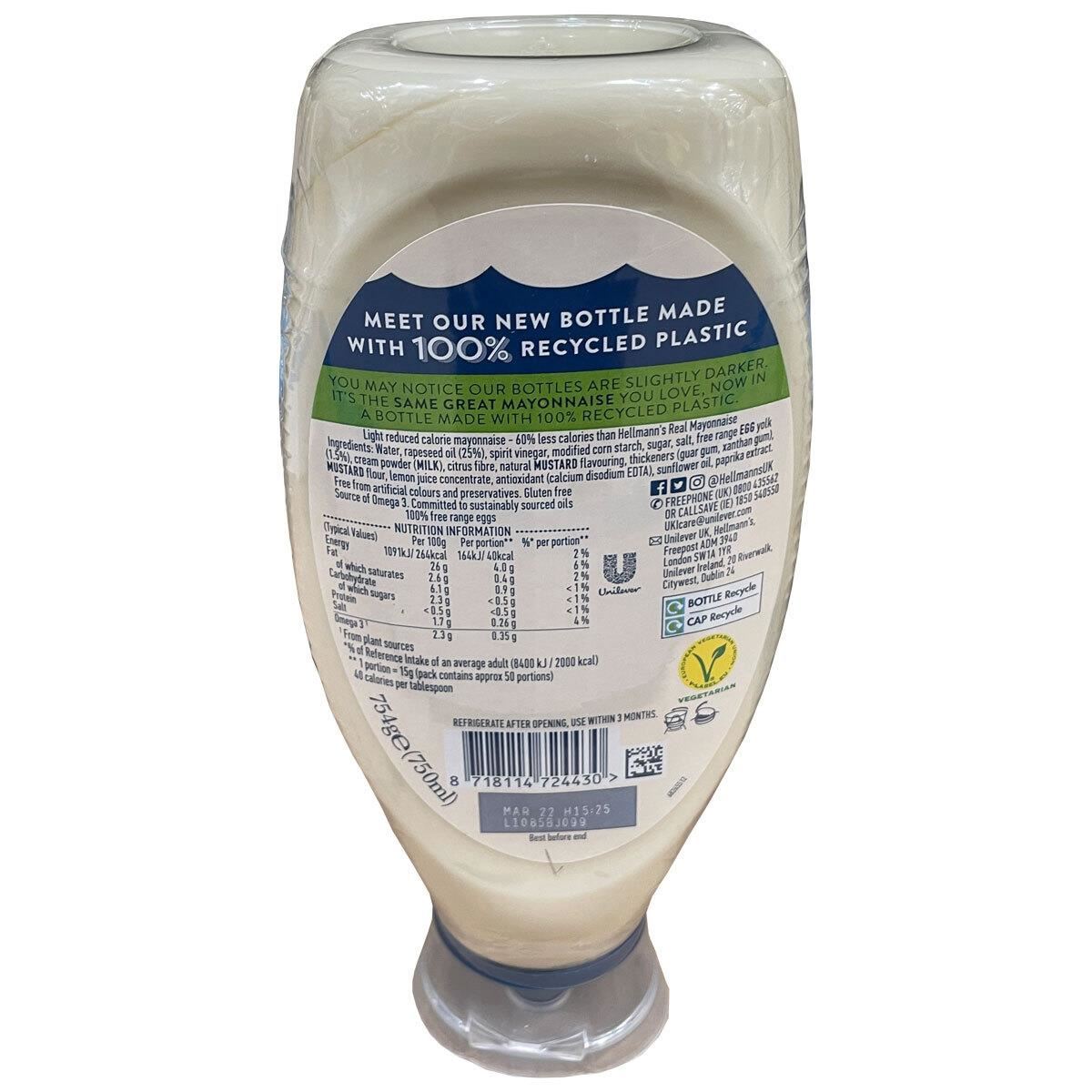 Hellmann's Light Mayonnaise Squeezy 750ml