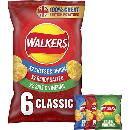Walkers Classic Variety Crisps 6 Pack 25g