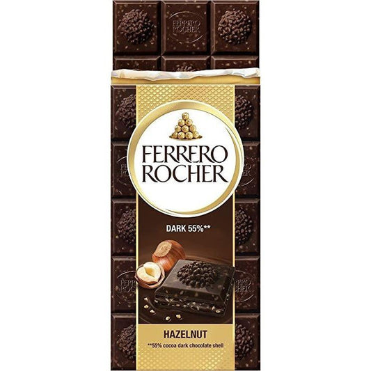 Ferrero Rocher Dark 55% Hazelnut Bar 90g