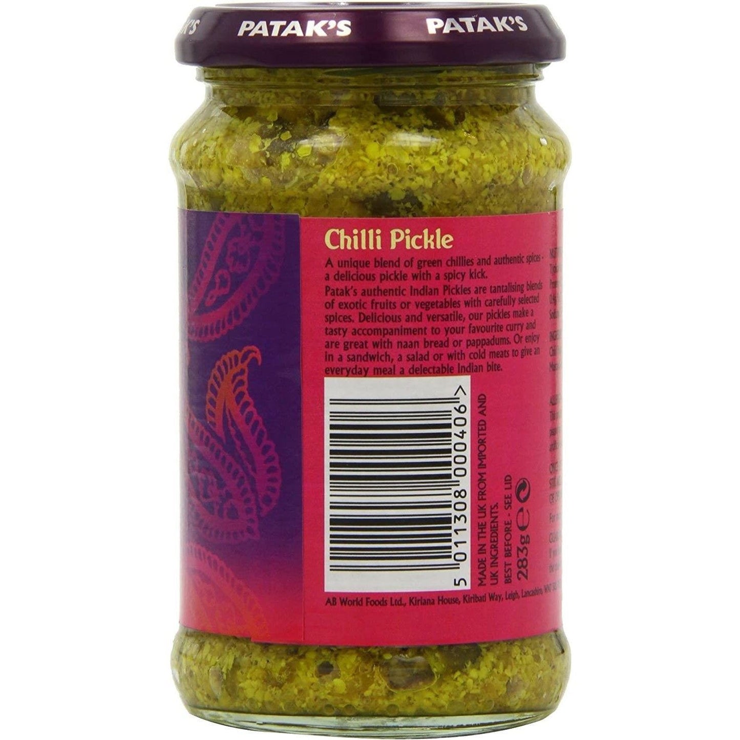 Patak's Chilli Pickle Hot Jar 283g