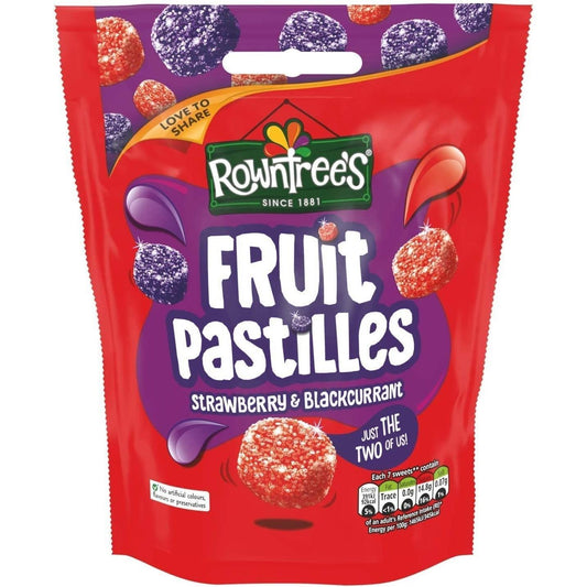 Rowntree's Fruit Pastilles Strawberry & Blackcurrant Pouch 150g