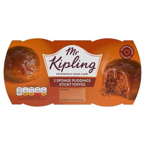 Mr Kipling Sticky Toffee Sponge Puddings 2 Pack 190g