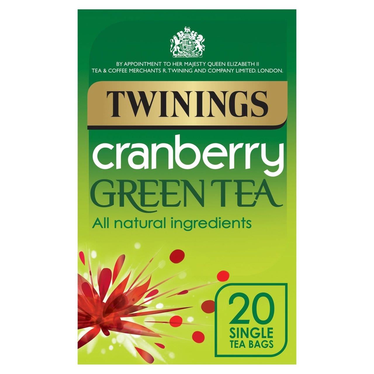 Twinings Cranberry Green Tea Bags 20 Pack 40g