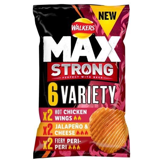 Walkers Max Strong Variety 6 Pack 27g