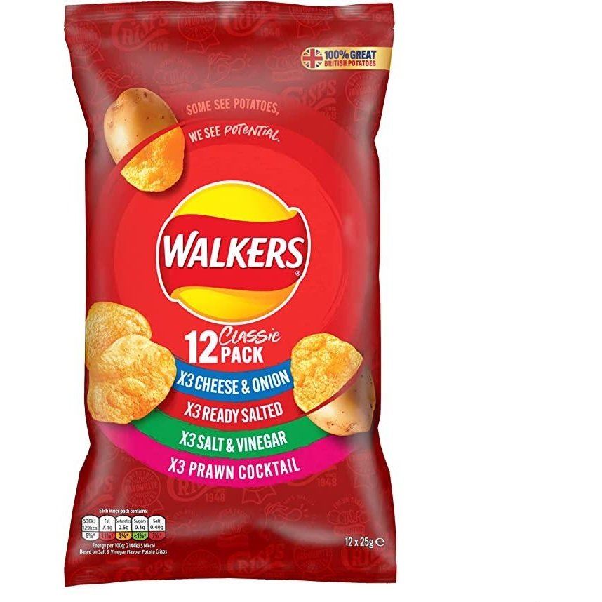 Walkers Classic Variety Crisps 12 Pack 25g