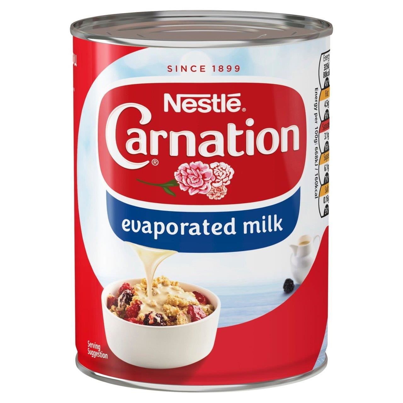 Nestle Carnation Evaporated Milk Tin 410g