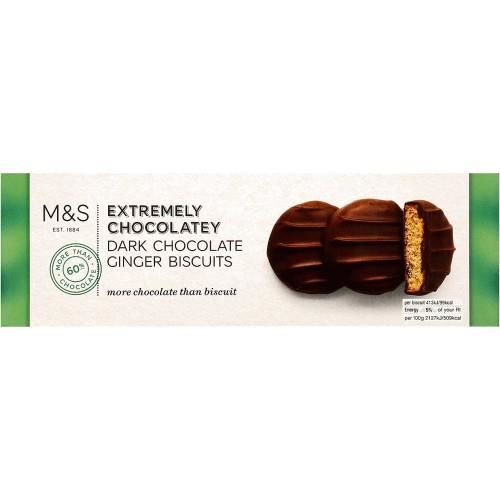 M&S Extremely Chocolatey Dark Ginger Biscuits 175g