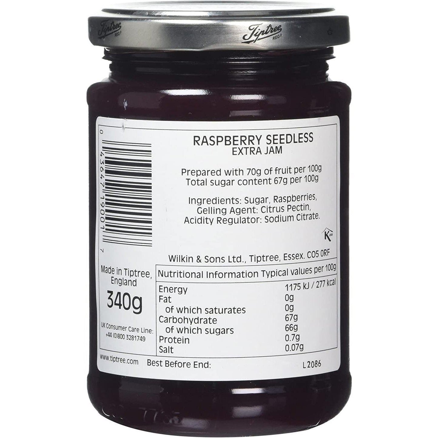 Tiptree Raspberry Seedless Jam Jar 340g