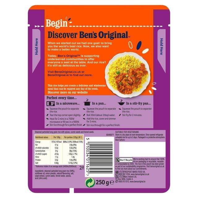 Ben's Original Vegetable Pilau Microwave Rice 250g