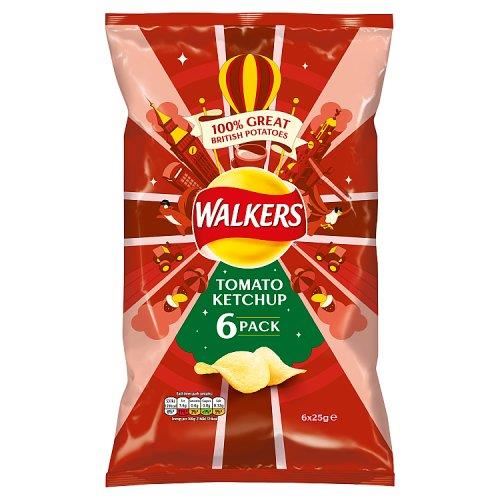 Walkers Tomato Ketchup Crisps 6 Pack 25g