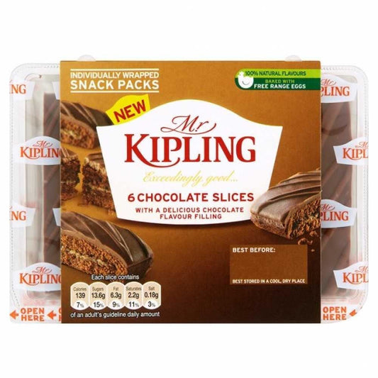 Mr Kipling Chocolate Slices 6 Pack 192g