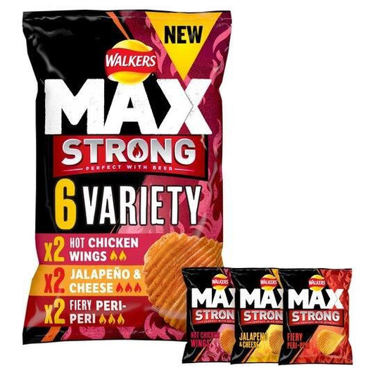 Walkers Max Strong Variety 6 Pack 27g