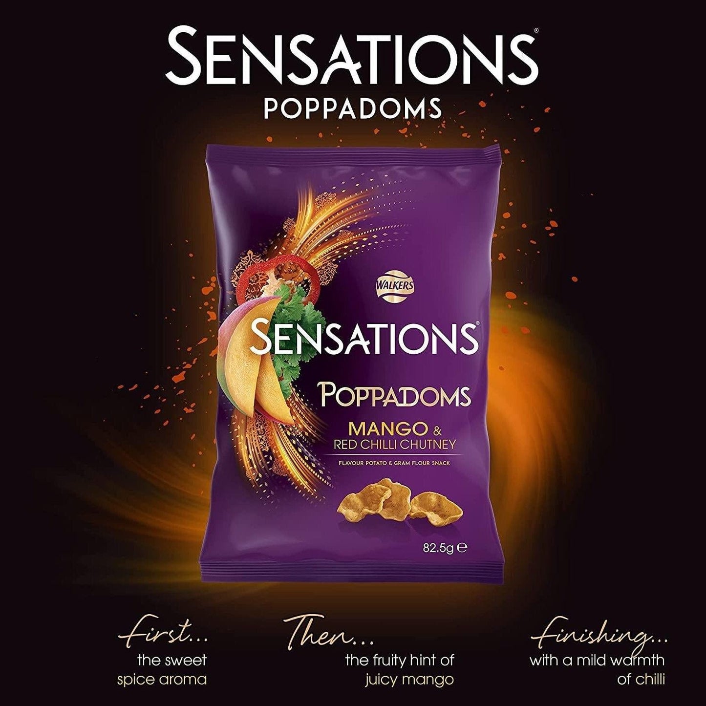 Walkers Sensations Poppadoms Mango & Chutney 82.5g