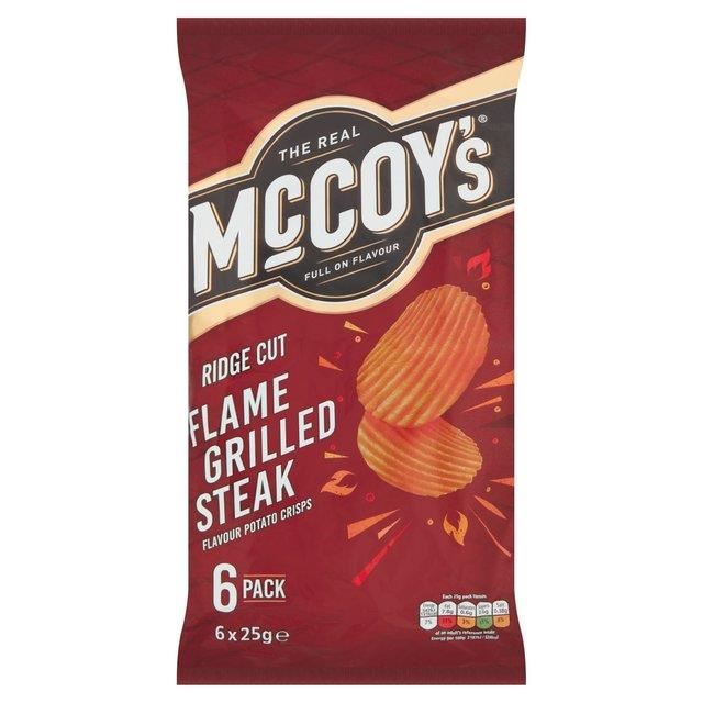 McCoy's Flame Grilled Steak Crisps 6 Pack 25g