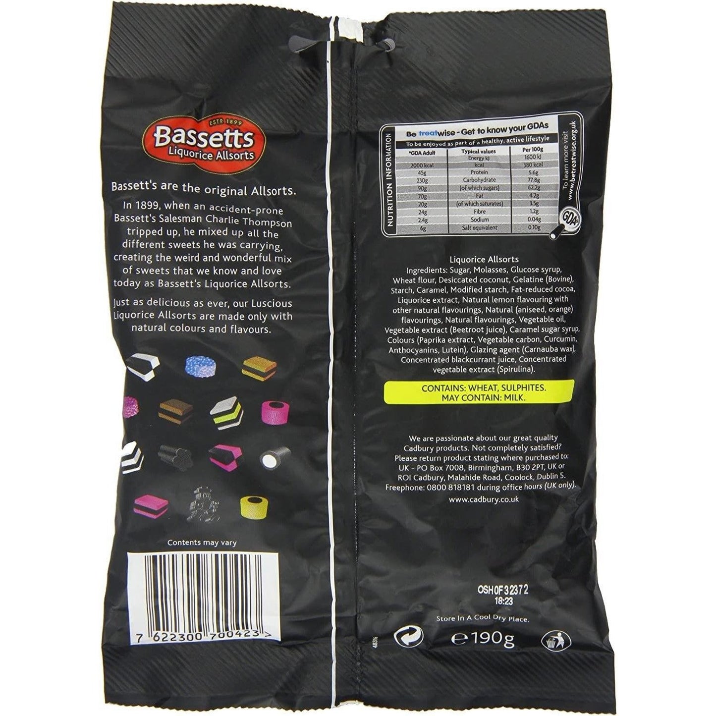 Maynards Bassetts Liquorice Allsorts Bag 190g