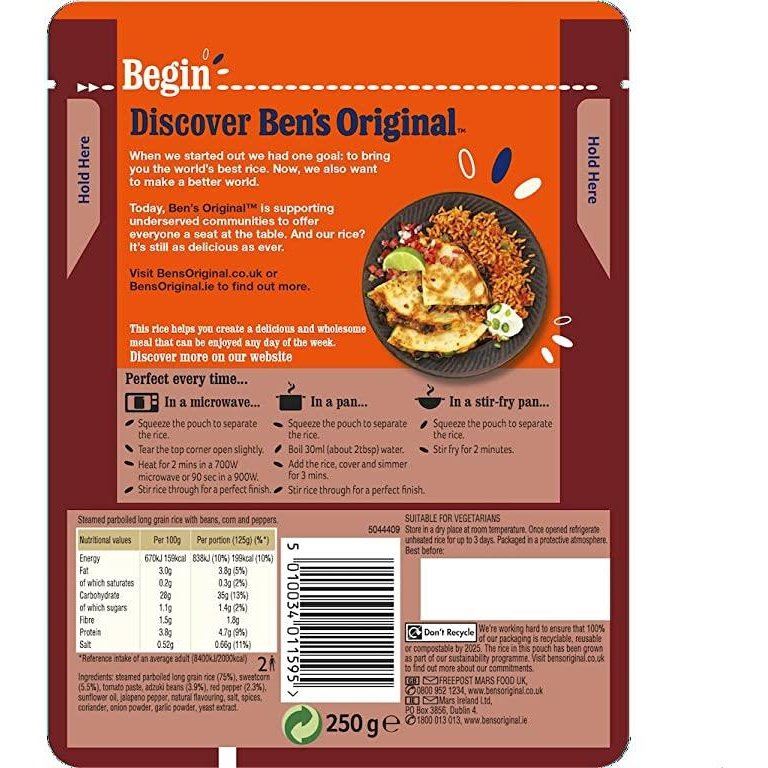 Ben's Original Spicy Mexican Microwave Rice 250g