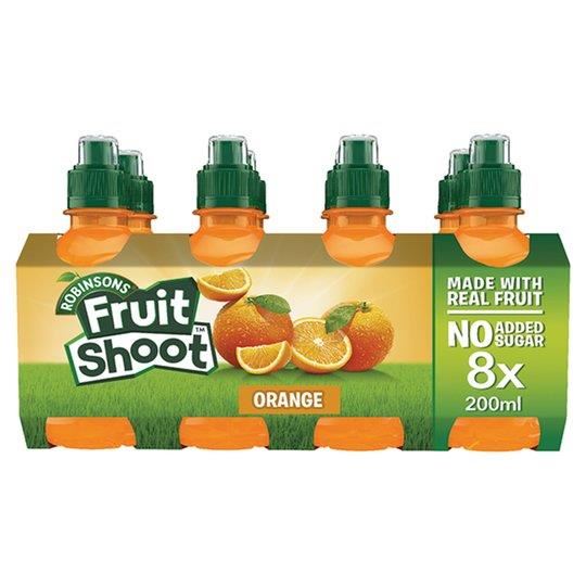 Robinsons Fruit Shoot Orange No Added Sugar 8 x 200ml