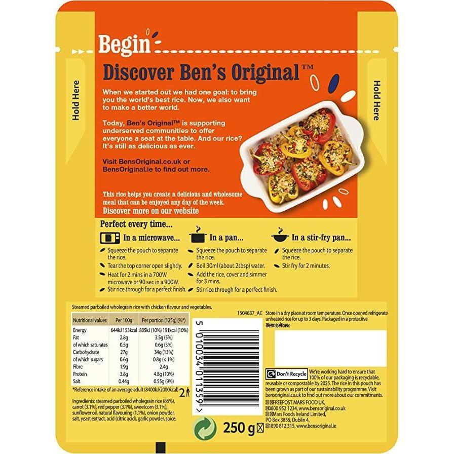 Ben's Original Wholegrain Savoury Chicken Microwave Rice 250g