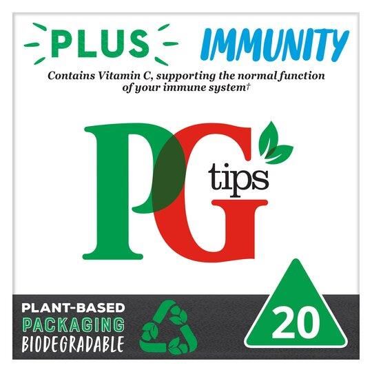PG Tips Plus Pyramid Tea Bags Immunity 20 Pack 58g