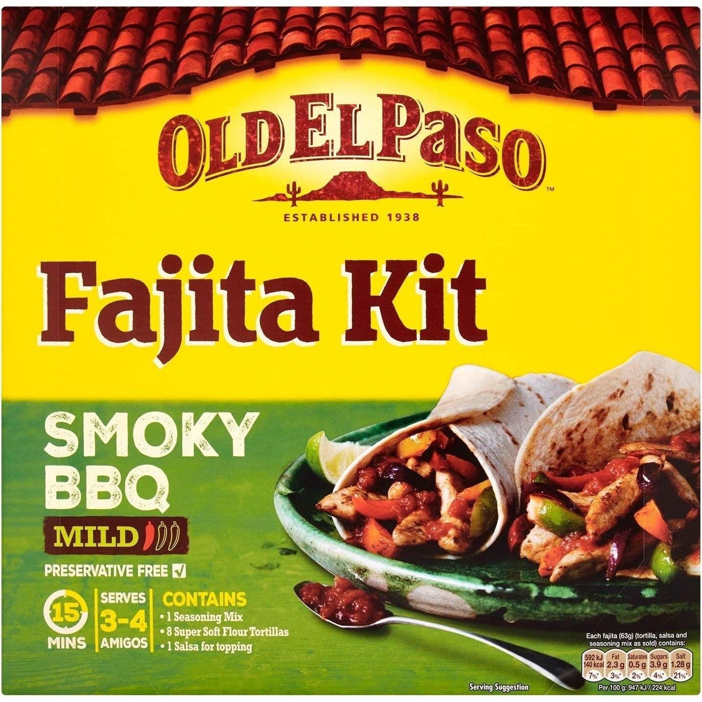 Old El Paso Fajita Kit Smoky BBQ Mild 500g