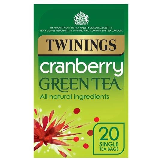 Twinings Cranberry Green Tea Bags 20 Pack 40g