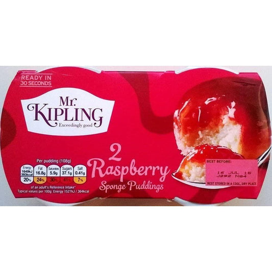 Mr Kipling Raspberry Sponge Puddings 2 Pack 190g